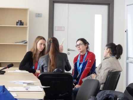 RIOUs MSA students being briefed by a member of the IPC Academy during their observer and participation programmes at the 2014 Paralympic Winter