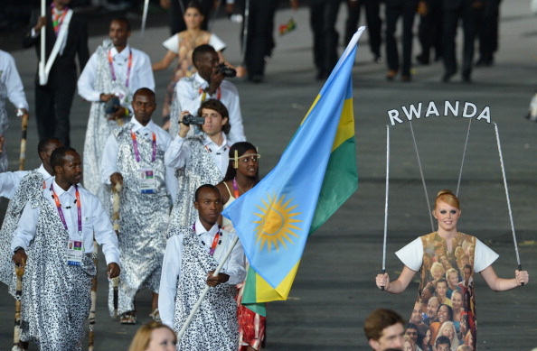The Rwanda team at the Opening Ceremony of the London 2012 Games ©AFP/Getty Images