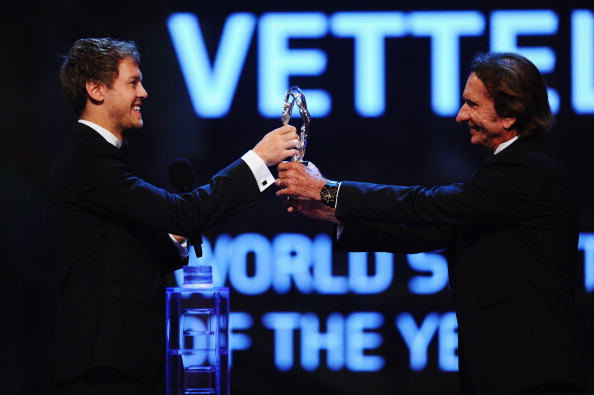 Sebastian Vettel receiving his World Sportsman of the Year award ©Getty Images