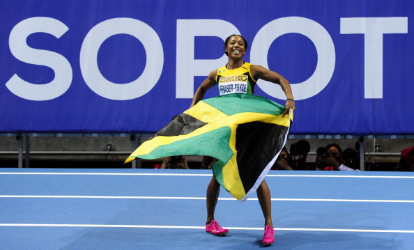Shelly-Ann Fraser-Pryce took gold at her World Indoor Athletics Championships debut ©AFP/Getty Images