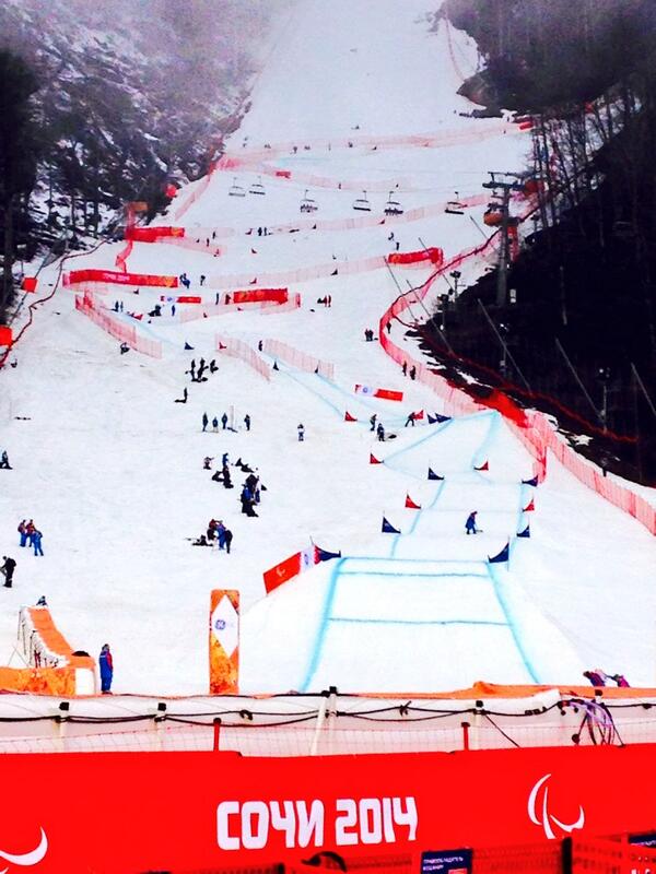 Snowboarding is set for its Paralympic debut on a slightly foggy day seven in Sochi ©Twitter