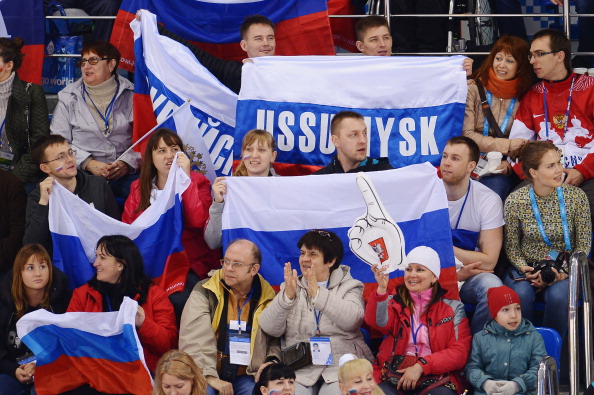 Spectators attend the Russia versus South Korea ice sledge hockey match ©Getty Images