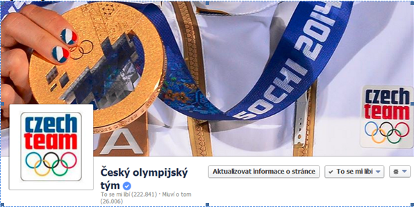 The Czech Olympic Committee Facebook page has gained many new likes ©Czech Olympic Committee