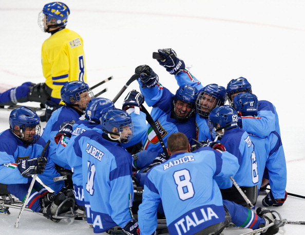 The Italian ice sledge hockey team, minus Igor Stella, have performed well at the Games and have a chance of finishing fifth overall ©Getty Images