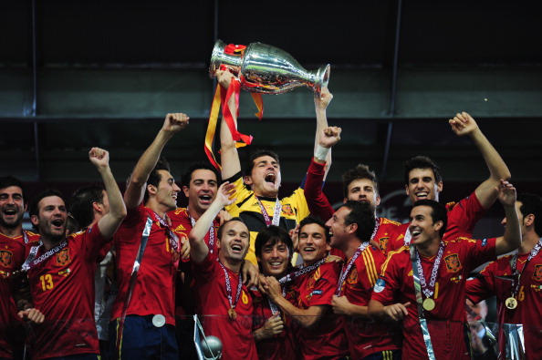 The League of Nations will sit alongside the UEFA European Championships won most recently by Spain in 2012 ©Getty Images