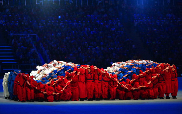The Russian flag is formed as a giant wave ©Getty Images