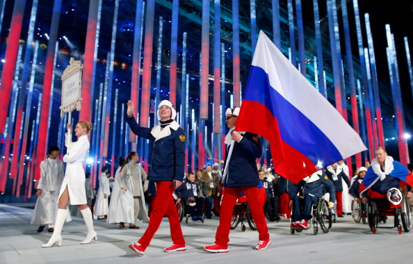 The Russian team were greeted by huge cheers from the crowd ©Getty Images