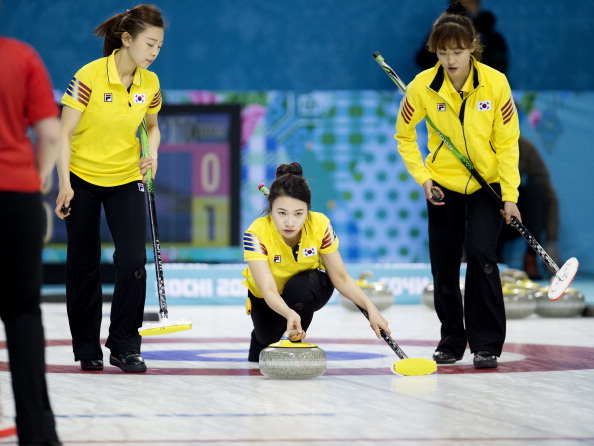 The South Korean curling team in action during Sochi 2014 ©Sports Illustrated/Getty Images