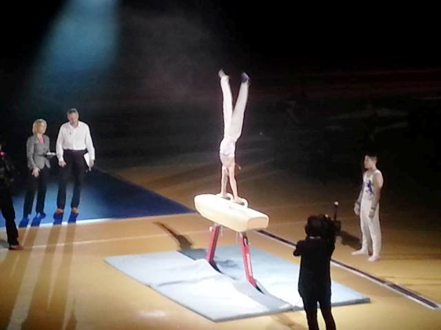 The crowd inside the Emirates Arena was treated to a demonstration of some of the sports on the Glasgow 2014 programme including gymnastics ©ITG