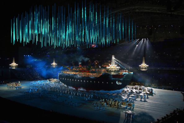 The ice breaker made a dramatic entrance into the stadium ©Getty Images
