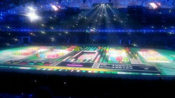 The video game Tetris on a stadium size scale ©Twitter
