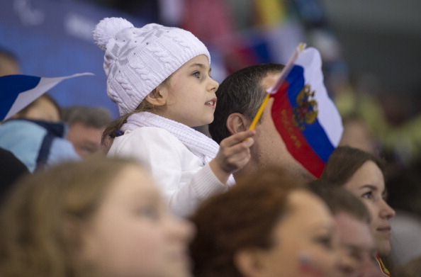 There were fans of all ages enjoying Russia's ice sledge hockey success earlier ©Getty Images
