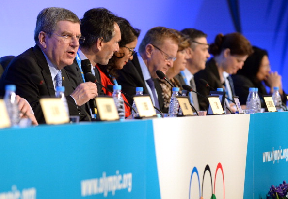 Thomas Bach outlining Agenda 2020 during the IOC Session in Sochi last month ©AFP/Getty Images