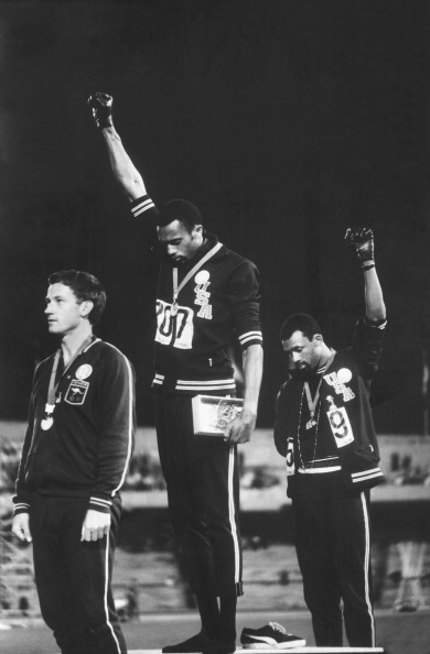 Tommy Smith and John Carlos protest with the black-power salute during the 200m medal ceremony at the 1968 Mexico City Olympics ©Time and Life Pictures/Getty Images