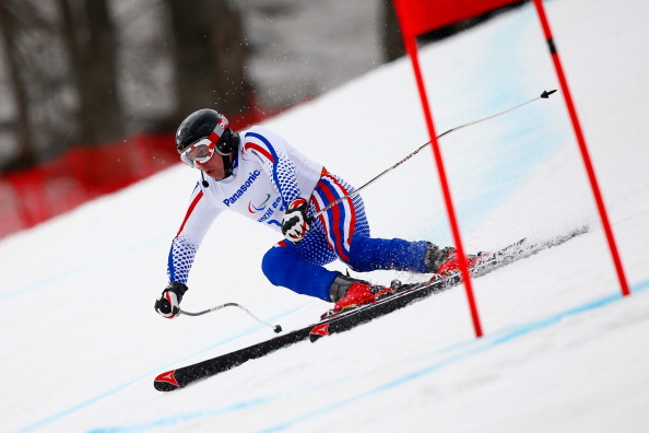 Valerii Redkozubov competing in the Super G earlier in the Games ©Getty Images 