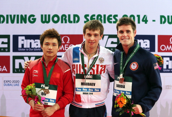 Victor Manibaev pulled off the shock of the day with victory in the men's 10m platform final at the FINA Diving World Series in Dubai ©Getty Images