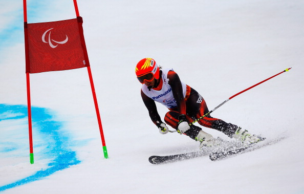 Spain's Yon Santacana Maiztegui is lying third in the giant slalom visually impaired after the first run ©Getty Images
