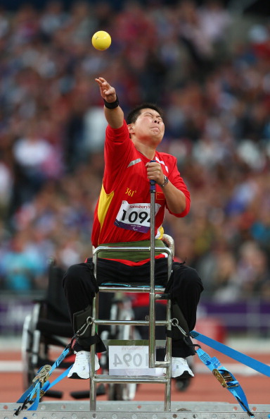 After winning gold at London 2012 in both the javelin and shot put, Liwan Yang came agonisingly close to breaking the F54 discus Asian record with a throw of 17.03m in Beijing ©Getty Images