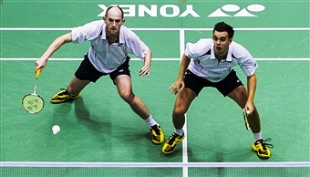Andrew Ellis and Chris Adcock could be two of the players to star in the new National Badminton League launched by Badminton England today ©Getty Images 