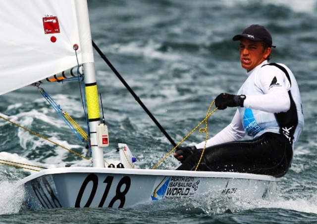 Andy Maloney is one of a number of New Zealanders well placed to challenge for gold tomorrow at the final ISAF World Cup of the season ©Getty Images 