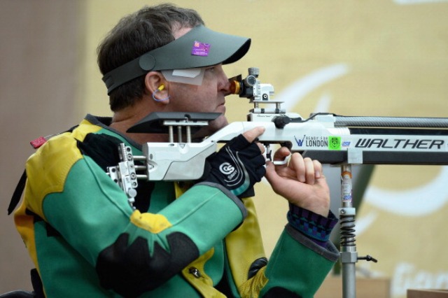 Australia's Jason Maroney took gold in Stoke Mandeville with an Oceania record in the mixed R4 10m air rifle standing SH2 event ©Getty Images 
