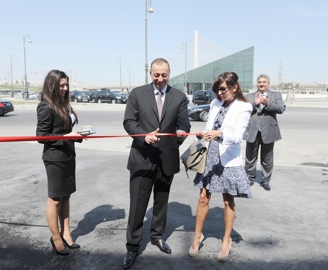 Azerbaijani President Ilham Aliyev officially opens the new National Gymnastics Arena in Baku ©Baku 2015