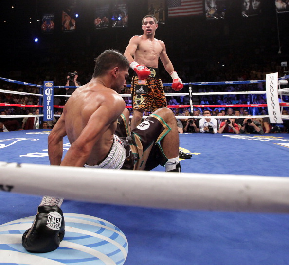 Danny Garcia floored Amir Khan in the fourth round of their 2012 fight, the third time the Briton has been defeated in the ring ©AFP/Getty Images