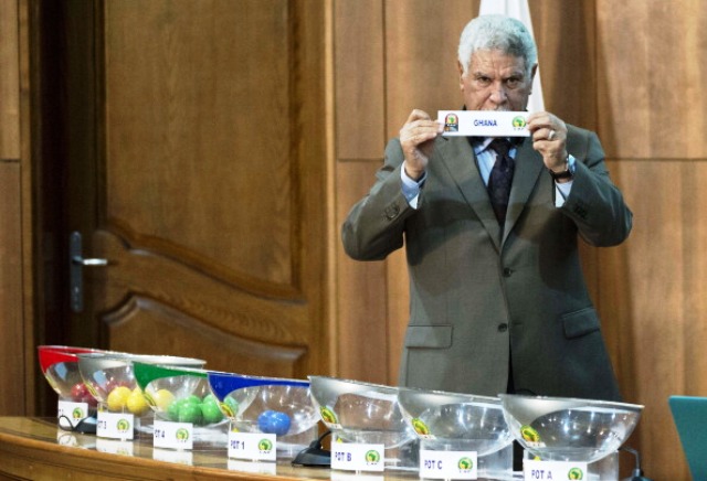Former Egyptian head coach Hasan Shehata helped conduct the draw for the Morocco 2015 qualifying groups at CAF headquarters in Cairo today ©AFP/Getty Images