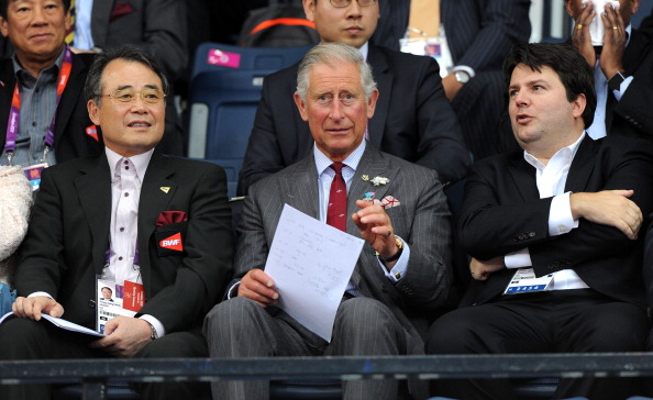 Gregory Verpoorten, pictured during London 2012 alongside former BWF President Young Joong Kang and Prince Charles, is the new head of Badminton Europe ©Getty Images