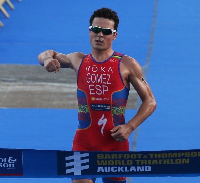 Javier Gómez continued his undefeated streak at today's International Triathlon Union World Series opener in Auckland ©Getty Images