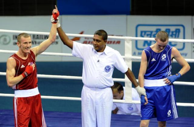 Josh Taylor (right) will be hoping to better his silver medal at Delhi 2010 after losing out to England's Thomas Stalker ©AFP/Getty Images