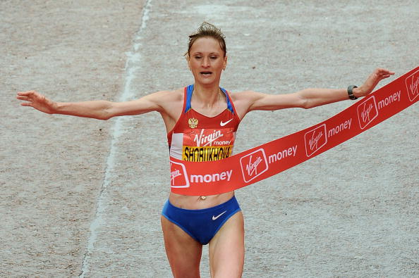 Liliya Shobukhova won the London Marathon in 2010, but is set to lose that title after being handed a doping ban ©AFP/Getty Images