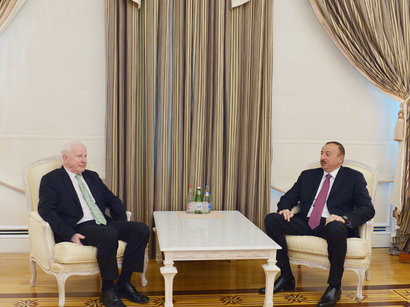 European Olympic Committees President Patrick Hickey met Azerbaijan leader Ilham Aliyev to discuss Baku 2015 ©Official website of the President of Azerbaijan