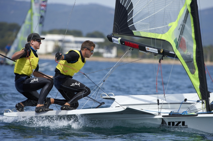 Peter Burling and Blair Tuke made it two ISAF Sailing World Cup regatta victories in a row with another dominant display in the men's 49er ©ISAF