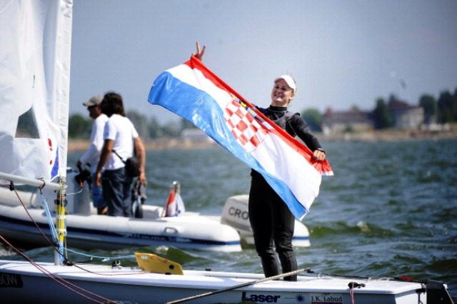 Reigning world champion Tina Mihelic will be hoping to fly the Croatian flag high again in Hyères ©AFP/Getty Images