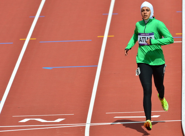 Sarah Attar was one of two Saudi Arabian women to compete at the London 2012 Olympic Games, and thus set a trend for women to compete in sport ©AFP/Getty Images
