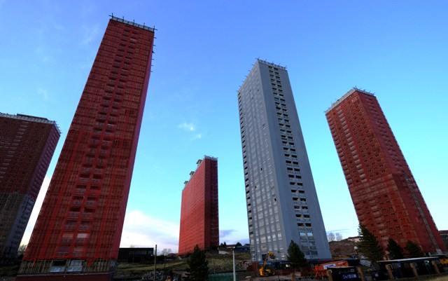 The Red Road tower blocks were once the highest residential flats in Europe when they were completed in 1969 ©Glasgow 2014