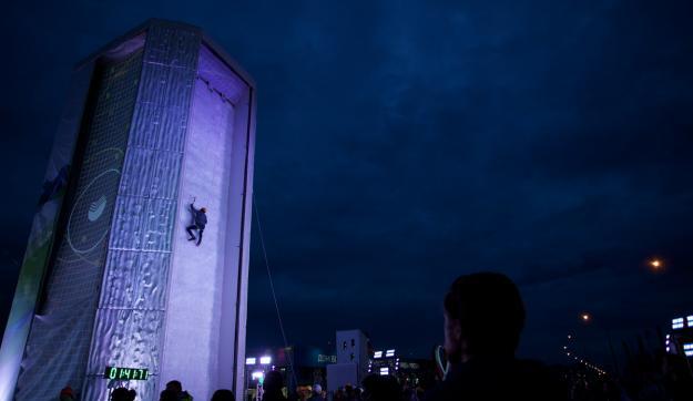 The ice climbing demonstration wall in the Olympic Park in Sochi ©UIAA
