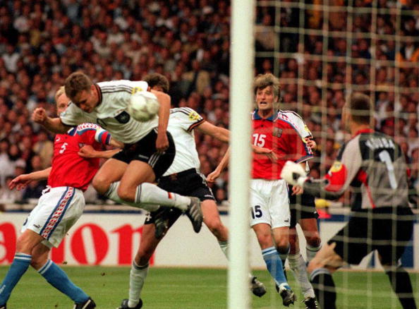 Wembley Stadium, which hosted Germany's Euro 1996 final triumph against Czech Republic, could be in line to stage the final again in 2020 in its rebuilt stadium ©AFP/Getty Images