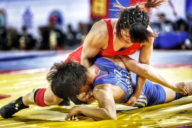 Women wrestlers were the focus on day three in Astana as five Asian titles were up for decision ©FILA