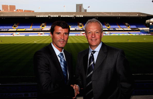 Working with Roy Keane (left) at Ipswich Town Football Club will have done Simon Clegg no harm for any confrontations he may face in Baku ©Getty Images