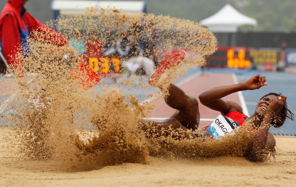 Blessing Okagbare put Nigeria on the medals table singlehandedly at last year's IAAF World Championships in Moscow, where she took silver  in the long jump and 200m, but the Nigerian Athletics Federation is now investing in creating a broader base of achievement ©Getty Images