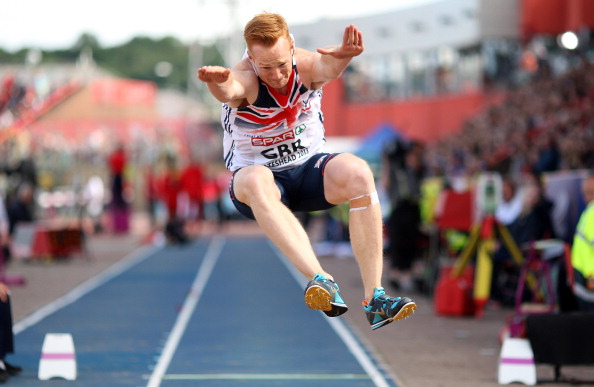 Olympic champion Greg Rutherford jumping in 2013 ©Getty Images