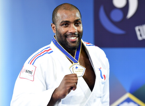 Teddy Riner began a golden day for France with victory in the men's over 100kg category ©AFP/Getty Images