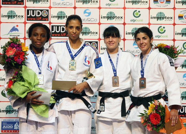 France's Annabelle Euranie got the better of compatriot Priscilla Gneto in the women's under 52kg competition ©IJF