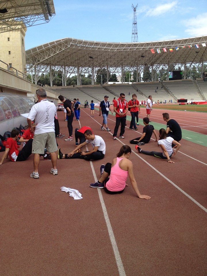 Athletes preparing today at the Tofiq Bahramov Stadium for the European Youth Olympic Trials, which is due to begin tomorrow ©Baku 2015
