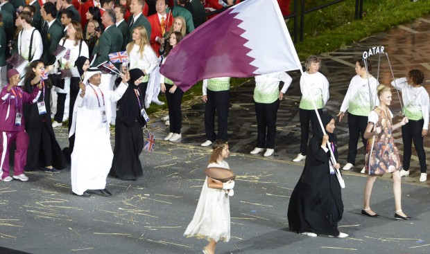Bahiya Al-Hamad was one of four women in Qatar's team for London 2012 and carried the country's flag at the Opening Ceremony ©Getty Images