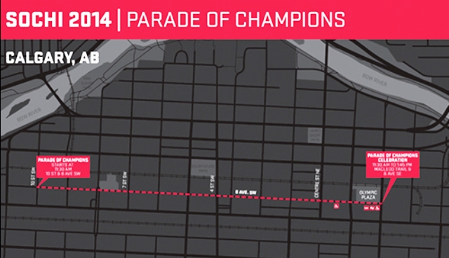 Canadian athletes will take part on the Sochi 2014 Parade of Champions in Calgary ©COC/CPC