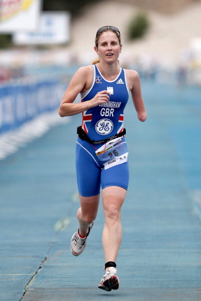 Clare Cunningham ran out a comfortable victor in the women's PT4 event at the ITU Besancon Para-triathlon in France ©Getty Images