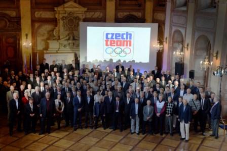 Former Czechoslovakian athletes attending the ceremony in Prague ©Czech Olympic Committee
